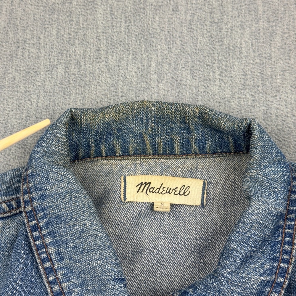 Madewell Denim Trucker Jacket Womens Medium Blue Western Workwear Jean Button Up - Picture 3 of 9